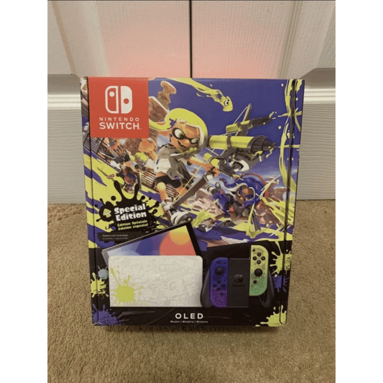 نينتندو سويتش OLED أصلي - إصدار Splatoon 3 الخاص، 64 جيجابايت، جديد ومغلف.